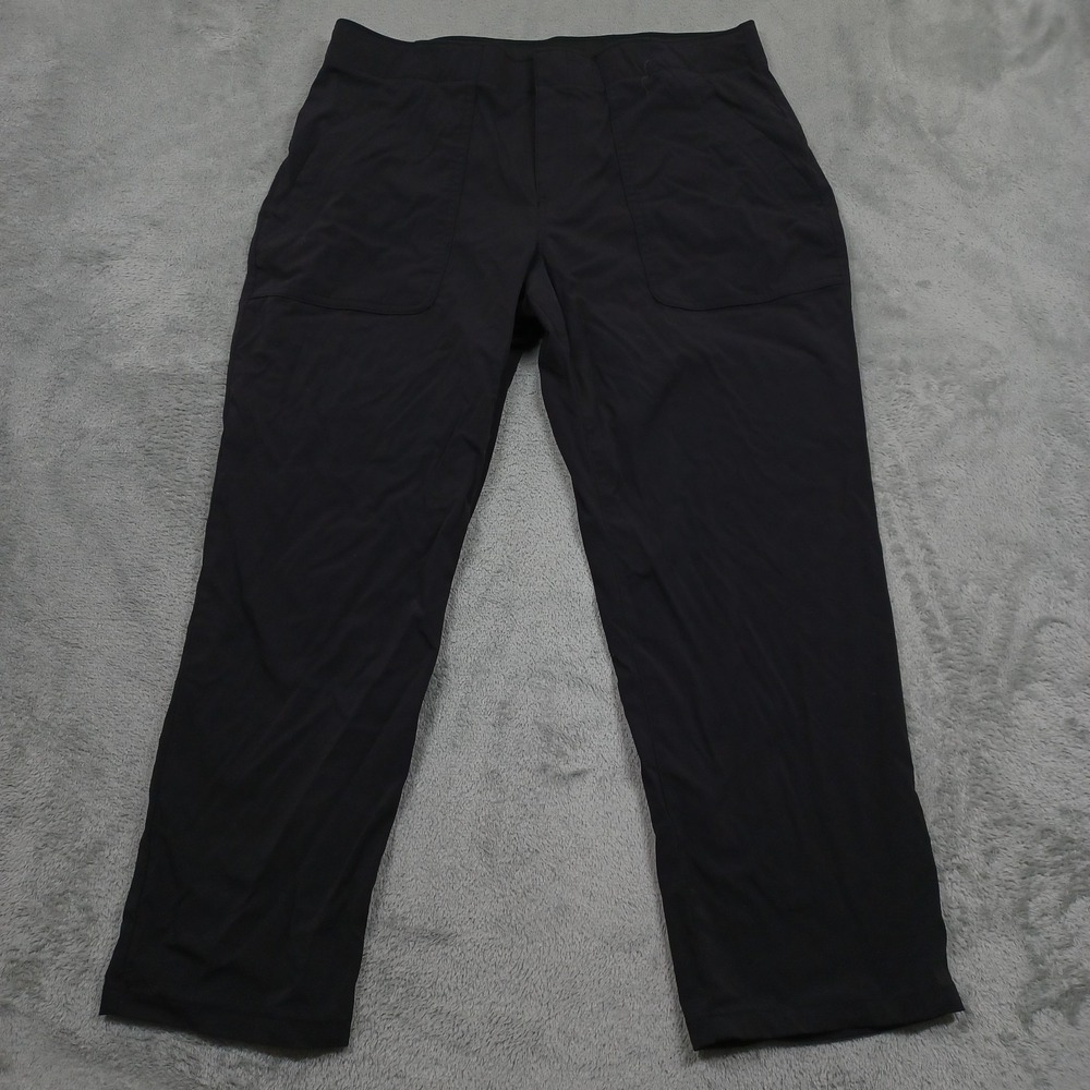 Eddie Bauer Pants Womens‎ 8 Black Pockets Cropped Nylon Hiking Activewear